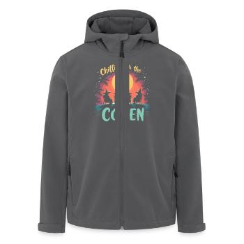 Sommer Hexen Beach Hexe Ästhetische Sonnenmagie - Recycelte Männer Softshell-Jacke von Stanley/Stella - Anthrazit - Vorne - AI Model Male 185 light (185cm)