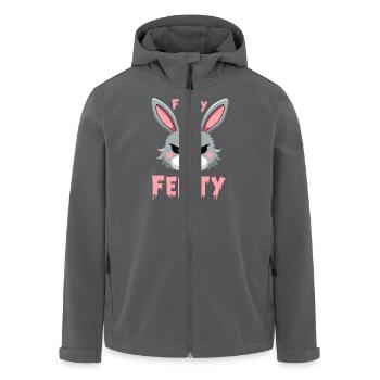 Mürrischer Hase Sarkastisches Tierdesign - Recycelte Männer Softshell-Jacke von Stanley/Stella - Anthrazit - Vorne - AI Model Male 185 light (185cm)