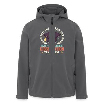 Doktortitel MUSS GAR NIX DISSERTATION Lustiges - Recycelte Männer Softshell-Jacke von Stanley/Stella - Anthrazit - Vorne - AI Model Male 185 light (185cm)