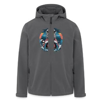 Kapitän Katze Mit Piratenhut Am Steuerrad In - Recycelte Männer Softshell-Jacke von Stanley/Stella - Anthrazit - Vorne - AI Model Male 185 light (185cm)