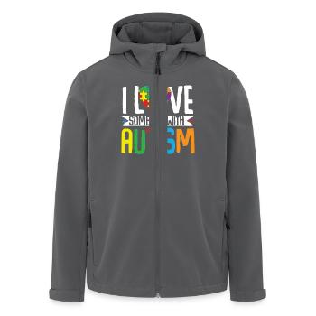 Autismus Puzzle - Liebe Eine Person Mit Autismus - Recycelte Männer Softshell-Jacke von Stanley/Stella - Anthrazit - Vorne - AI Model Male 185 light (185cm)
