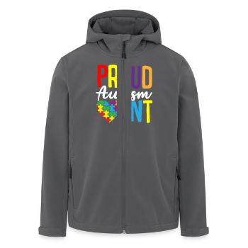 Autismus Puzzle - Stolze Autismus Tante - Recycelte Männer Softshell-Jacke von Stanley/Stella - Anthrazit - Vorne - AI Model Male 185 light (185cm)