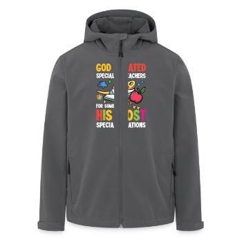 Gott Schuf Sonderpädagogen Für Seine Besonders - Recycelte Männer Softshell-Jacke von Stanley/Stella - Anthrazit - Vorne - AI Model Male 185 light (185cm)
