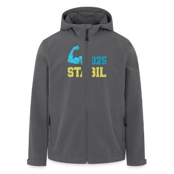 Abitur Abschluss 2025 STABIL Abi Geschafft Lustig - Recycelte Männer Softshell-Jacke von Stanley/Stella - Anthrazit - Vorne - AI Model Male 185 light (185cm)