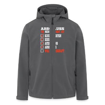 ABSCHLUSS MEIN PLAN GEHT AUF WELTHERRSCHAFT Lustig - Recycelte Männer Softshell-Jacke von Stanley/Stella - Anthrazit - Vorne - AI Model Male 185 light (185cm)