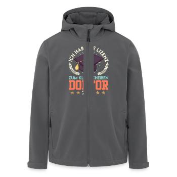 Doktortitel HABE DIE LIZENZ ZUM KLUGSCHEIßEN - Recycelte Männer Softshell-Jacke von Stanley/Stella - Anthrazit - Vorne - AI Model Male 185 light (185cm)
