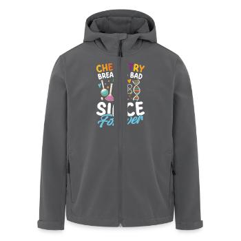 Chemie Breaking Seit Ewigkeiten STEM Bildung - Recycelte Männer Softshell-Jacke von Stanley/Stella - Anthrazit - Vorne - AI Model Male 185 light (185cm)