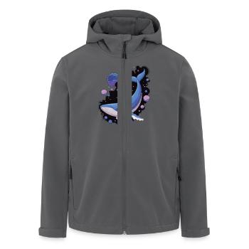 Wal in der Galaxy - Recycelte Männer Softshell-Jacke von Stanley/Stella - Anthrazit - Vorne - AI Model Male 185 light (185cm)