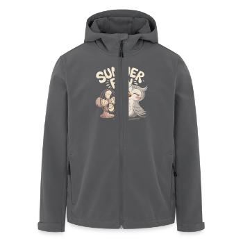 Summer Fun Eule mit Ventilator - Recycelte Männer Softshell-Jacke von Stanley/Stella - Anthrazit - Vorne - AI Model Male 185 light (185cm)
