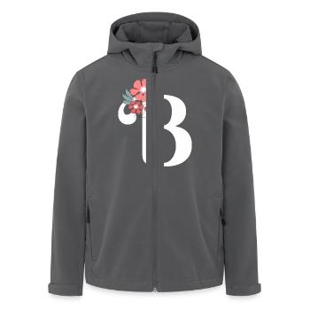 Buchstabe b Minimalistische Blumen - Recycelte Männer Softshell-Jacke von Stanley/Stella - Anthrazit - Vorne - AI Model Male 185 light (185cm)