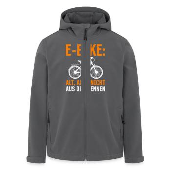 Opa E-BIKE ALT ABER NICHT AUS DEM RENNEN Lustiges - Recycelte Männer Softshell-Jacke von Stanley/Stella - Anthrazit - Vorne - AI Model Male 185 light (185cm)