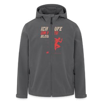 Läufer ICH LAUFE UM FIT ZU BLEIBEN Laufen Lustiges - Recycelte Männer Softshell-Jacke von Stanley/Stella - Anthrazit - Vorne - AI Model Male 185 light (185cm)