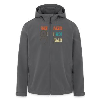 Radler UPS, ICH BIN GEFALLEN Radeln Lustiges - Recycelte Männer Softshell-Jacke von Stanley/Stella - Anthrazit - Vorne - AI Model Male 185 light (185cm)