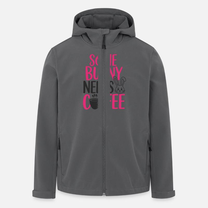 Funny Easter Bunny Coffee Design - Men’s Recycled Softshell Jacket by Stanley/Stella - anthracite