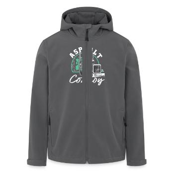 Asphalt Cowboy Trucker Motiv - Recycelte Männer Softshell-Jacke von Stanley/Stella - Anthrazit - Vorne - AI Model Male 185 light (185cm)