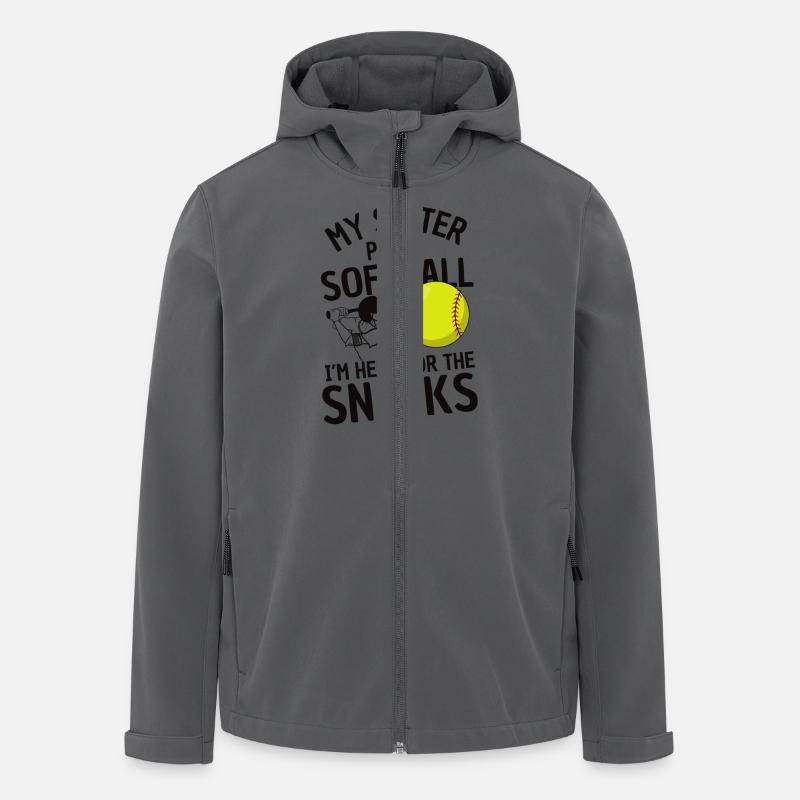 Lustiger Softball Spruch Geschwister - Recycelte Männer Softshell-Jacke von Stanley/Stella - Anthrazit