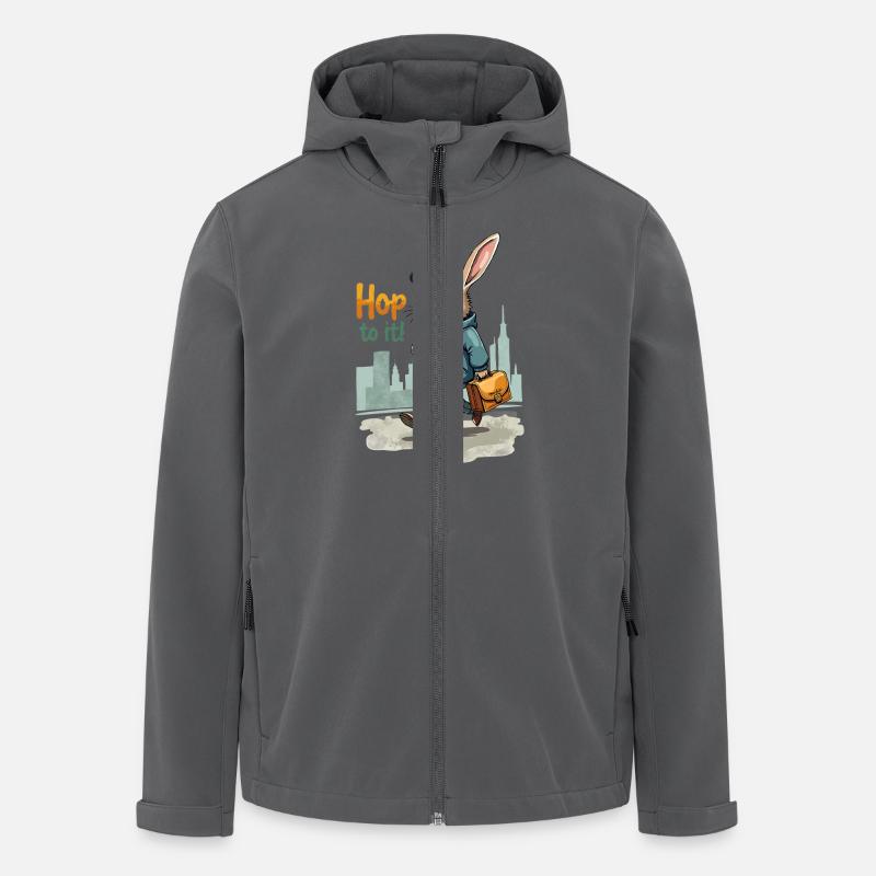 Art élégant du lapin marchant - Veste softshell homme en polyester recyclé Stanley/Stella - charbon