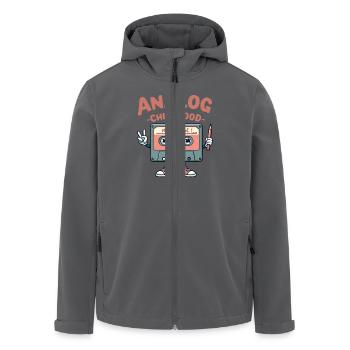 Analog Childhood Mixtape Cassette Design - Recycelte Männer Softshell-Jacke von Stanley/Stella - Anthrazit - Vorne - AI Model Male 185 light (185cm)