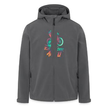 Radfahrer ICH BIN DER AKKU Radeln Lustiges - Recycelte Männer Softshell-Jacke von Stanley/Stella - Anthrazit - Vorne - AI Model Male 185 light (185cm)