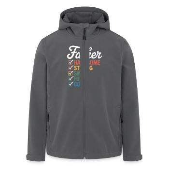 Vater: Attraktiv, Stark, Schlau, Lustig, Cool – - Recycelte Männer Softshell-Jacke von Stanley/Stella - Anthrazit - Vorne - AI Model Male 185 light (185cm)