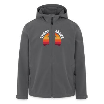 Thermik Jäger Paragliding Abenteuer - Recycelte Männer Softshell-Jacke von Stanley/Stella - Anthrazit - Vorne - AI Model Male 185 light (185cm)