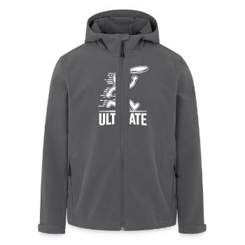 Lustiger Ultimate Frisbee Cartoon - Recycelte Männer Softshell-Jacke von Stanley/Stella - Anthrazit - Vorne - AI Model Male 185 light (185cm)