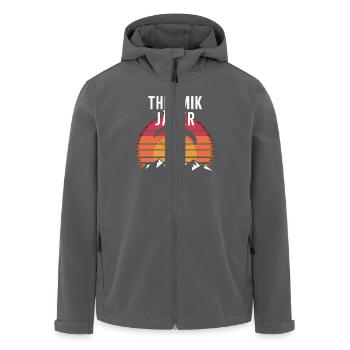 Thermik Gleitschirm Abenteuer Im Sonnenuntergang - Recycelte Männer Softshell-Jacke von Stanley/Stella - Anthrazit - Vorne - AI Model Male 185 light (185cm)