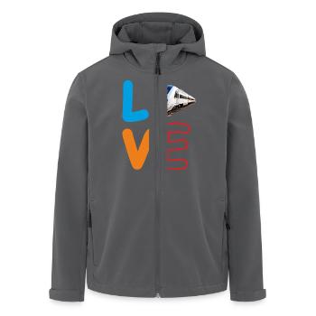 LOVE BAHN ZUG - Recycelte Männer Softshell-Jacke von Stanley/Stella - Anthrazit - Vorne - AI Model Male 185 light (185cm)