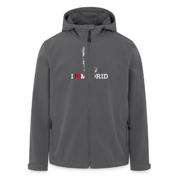 Ich liebe Madrid Herz Flagge Freiheitsstatue Spanien - Recycelte Männer Softshell-Jacke von Stanley/Stella - Anthrazit - Vorne - AI Model Male 185 light (185cm)