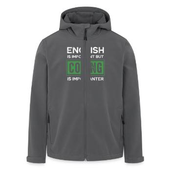 Englisch Ist Wichtig Aber Programmieren Ist - Recycelte Männer Softshell-Jacke von Stanley/Stella - Anthrazit - Vorne - AI Model Male 185 light (185cm)