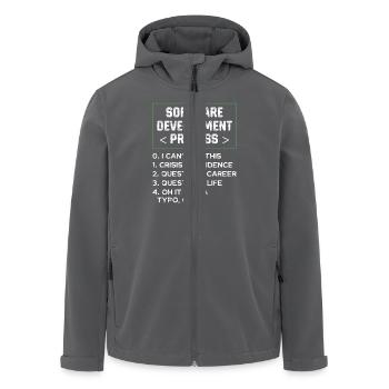 Softwareentwicklungsprozess Humor Programmierer - Recycelte Männer Softshell-Jacke von Stanley/Stella - Anthrazit - Vorne - AI Model Male 185 light (185cm)