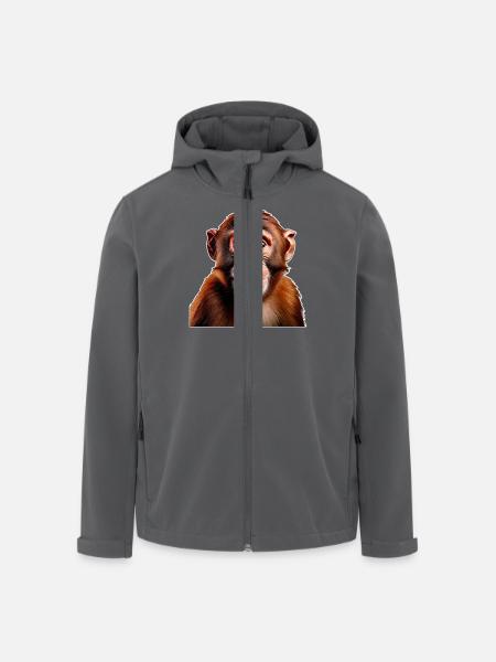 Affe - Recycelte Männer Softshell-Jacke von Stanley/Stella - Anthrazit