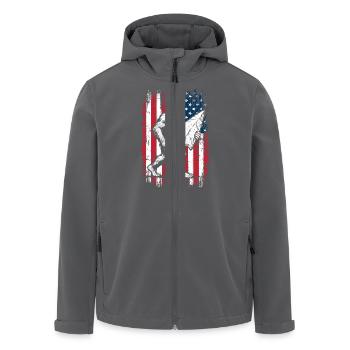 Bigfoot Arrowhead Pfeilspitzen US Flagge - Recycelte Männer Softshell-Jacke von Stanley/Stella - Anthrazit - Vorne - AI Model Male 185 light (185cm)