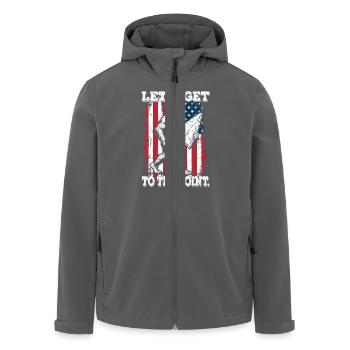 Lustiges Bigfoot Pfeilspitzen US Flagge - Recycelte Männer Softshell-Jacke von Stanley/Stella - Anthrazit - Vorne - AI Model Male 185 light (185cm)