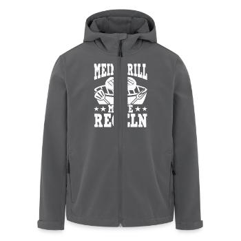 Mein Grill Meine Regeln Grillmeister BBQ Grillen - Recycelte Männer Softshell-Jacke von Stanley/Stella - Anthrazit - Vorne - AI Model Male 185 light (185cm)