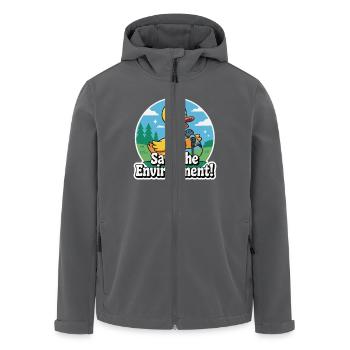 DUCK, RETTE DIE UMWELT - Recycelte Männer Softshell-Jacke von Stanley/Stella - Anthrazit - Vorne - AI Model Male 185 light (185cm)