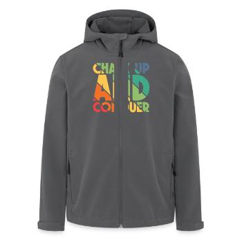 Boulderer Chalk Up Und Conquer Bouldering - Recycelte Männer Softshell-Jacke von Stanley/Stella - Anthrazit - Vorne - AI Model Male 185 light (185cm)