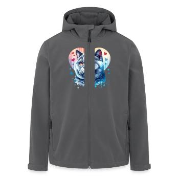 Britisch Kurzhaar Katze - Recycelte Männer Softshell-Jacke von Stanley/Stella - Anthrazit - Vorne - AI Model Male 185 light (185cm)