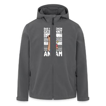 Hat schon gebrannt Pyrotechniker Böllern Feuerwerk - Recycelte Männer Softshell-Jacke von Stanley/Stella - Anthrazit - Vorne - AI Model Male 185 light (185cm)