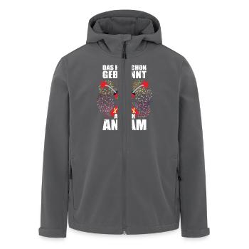 Hat schon gebrannt Pyrotechniker Böllern Feuerwerk - Recycelte Männer Softshell-Jacke von Stanley/Stella - Anthrazit - Vorne - AI Model Male 185 light (185cm)