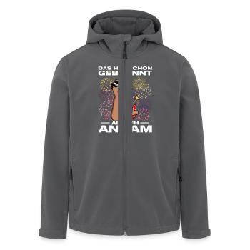 Hat schon gebrannt Pyrotechniker Böllern Feuerwerk - Recycelte Männer Softshell-Jacke von Stanley/Stella - Anthrazit - Vorne - AI Model Male 185 light (185cm)