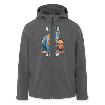 CHIDREN HIPPO ALARM - Recycelte Männer Softshell-Jacke von Stanley/Stella - Anthrazit - Vorne - AI Model Male 185 light (185cm)
