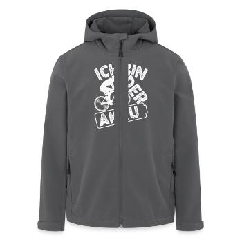 Radfahrer ICH BIN DER AKKU Radeln Lustiges - Recycelte Männer Softshell-Jacke von Stanley/Stella - Anthrazit - Vorne - AI Model Male 185 light (185cm)