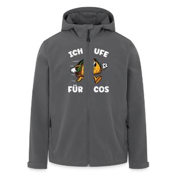 Läufer ICH LAUFE FÜR TACOS Laufen Lustiges - Recycelte Männer Softshell-Jacke von Stanley/Stella - Anthrazit - Vorne - AI Model Male 185 light (185cm)