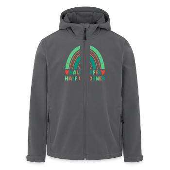 Kaffee Gärtner Spruch Design - Recycelte Männer Softshell-Jacke von Stanley/Stella - Anthrazit - Vorne - AI Model Male 185 light (185cm)