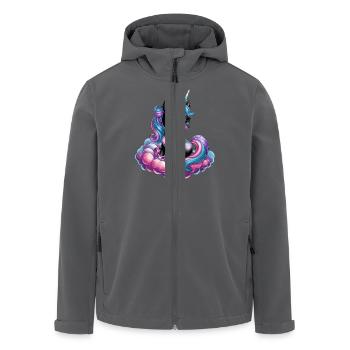 Magisches Einhorn Auf Wolken Mit Herz-Motiven Für - Recycelte Männer Softshell-Jacke von Stanley/Stella - Anthrazit - Vorne - AI Model Male 185 light (185cm)