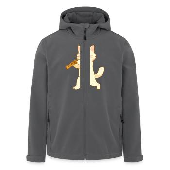 Katze spielt Oboe - Recycelte Männer Softshell-Jacke von Stanley/Stella - Anthrazit - Vorne - AI Model Male 185 light (185cm)