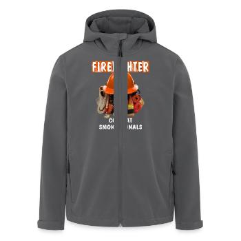 FIREFIGHTER COME AT SMOKE SIGNALS - Recycelte Männer Softshell-Jacke von Stanley/Stella - Anthrazit - Vorne - AI Model Male 185 light (185cm)