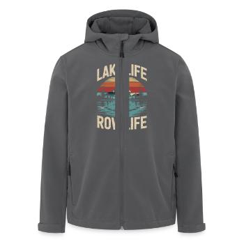 Lake life Row Lif Ruder Design - Recycelte Männer Softshell-Jacke von Stanley/Stella - Anthrazit - Vorne - AI Model Male 185 light (185cm)