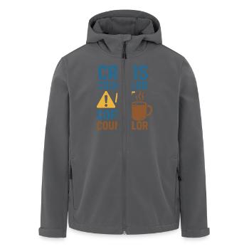 Die Sozialarbeiterin Unterstützt Die Psychische - Recycelte Männer Softshell-Jacke von Stanley/Stella - Anthrazit - Vorne - AI Model Male 185 light (185cm)